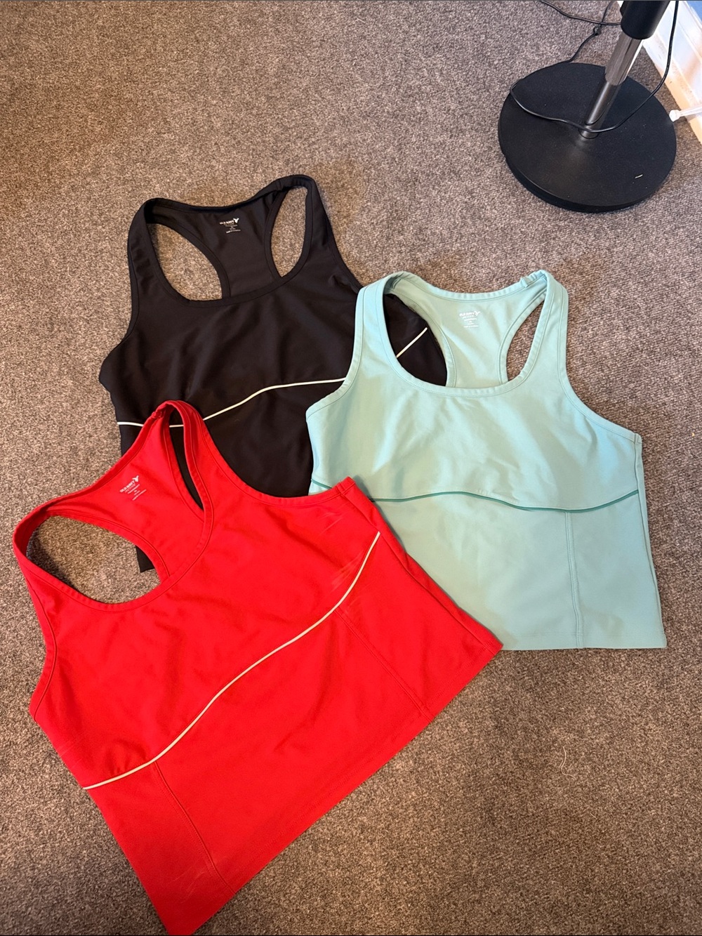 Old Navy Racerback Crop Tops - Red, Black, Mint